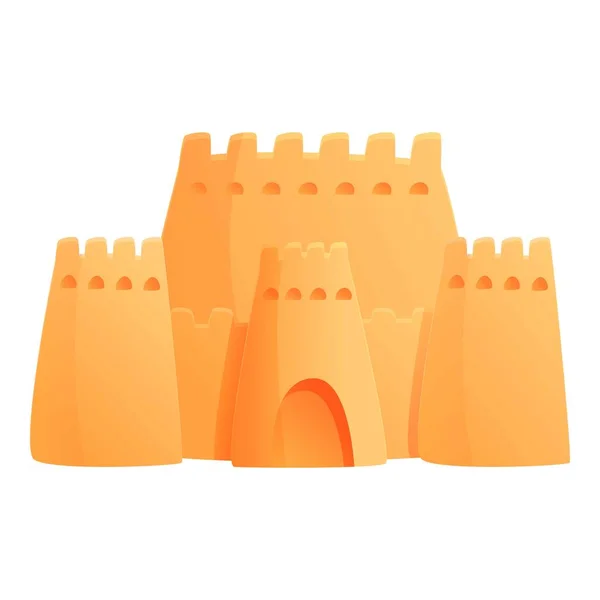 Castillo de arena icono, estilo de dibujos animados — Vector de stock