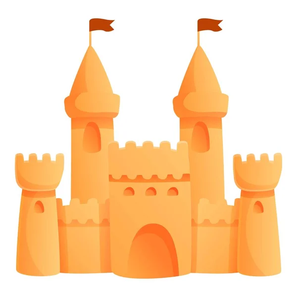 Figuur zand kasteel icoon, cartoon stijl — Stockvector