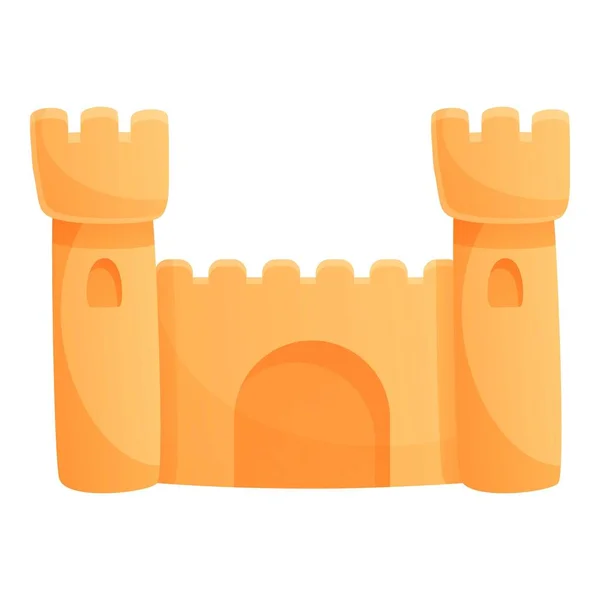 Dovolená písek hrad ikona, kreslený styl — Stockový vektor