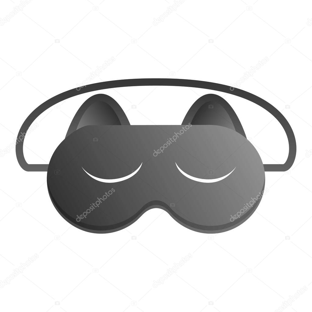 Cat print sleeping mask icon, cartoon style