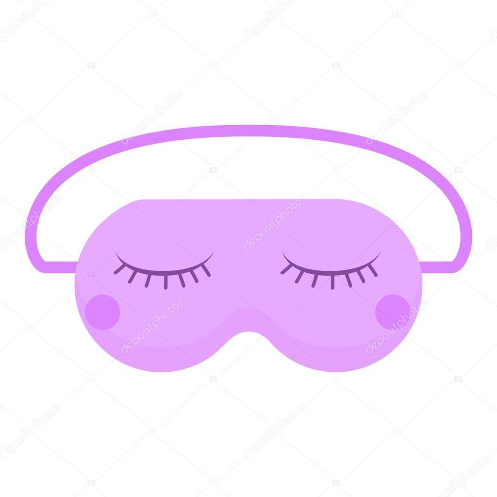 Closed eye sleeping mask icon, cartoon style