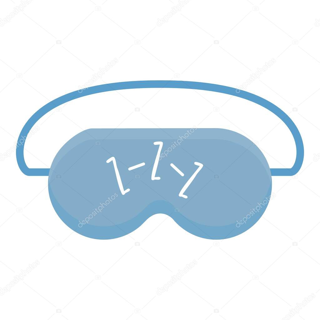 Zzz sleeping mask icon, cartoon style