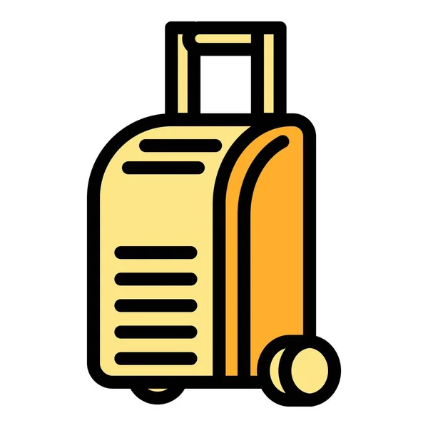 Icône sac de voyage, style contour — Image vectorielle
