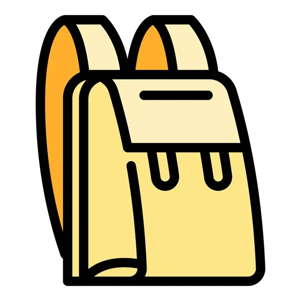 Backpack bag icon, outline style — Stock Vector