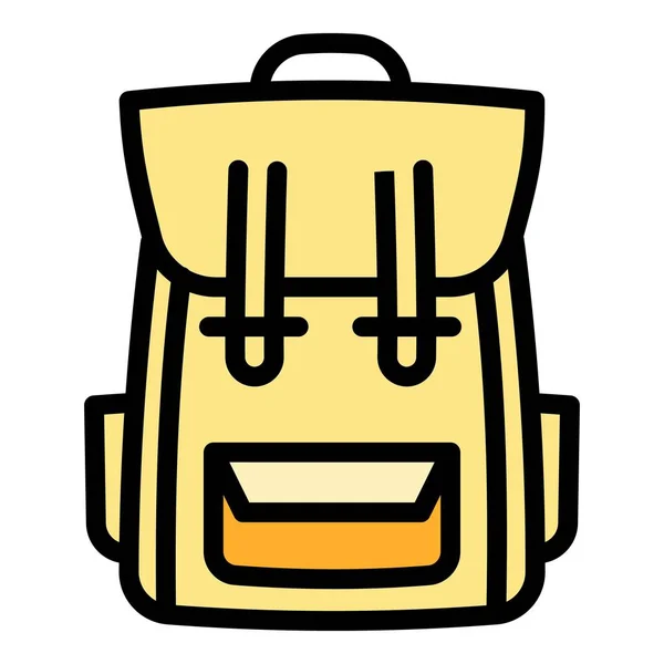 Porter l'icône du sac à dos, style contour — Image vectorielle