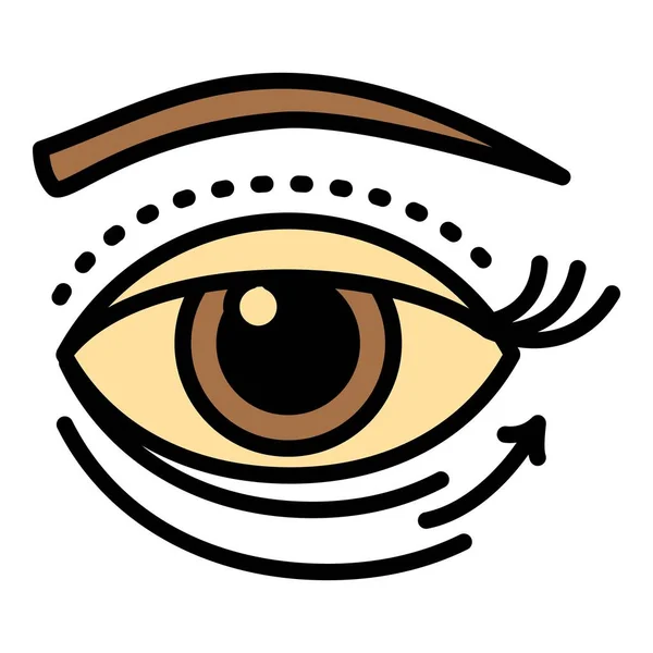 Eye lifting facial icon, outline style — Stock Vector