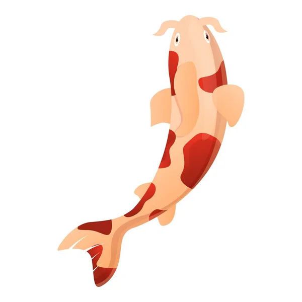 Icône de poisson asiatique, style dessin animé — Image vectorielle
