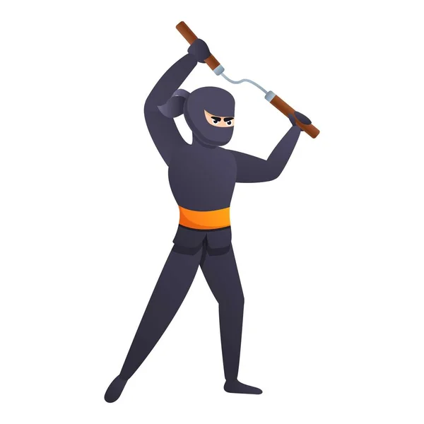 Ícone ninja asiático, estilo cartoon — Vetor de Stock