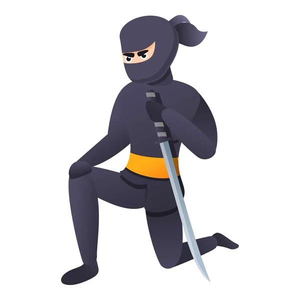 Guerreiro ninja, estilo cartoon — Vetor de Stock