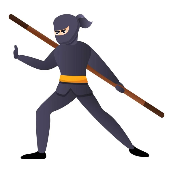 Ninja-Samurai-Ikone im Cartoon-Stil — Stockvektor