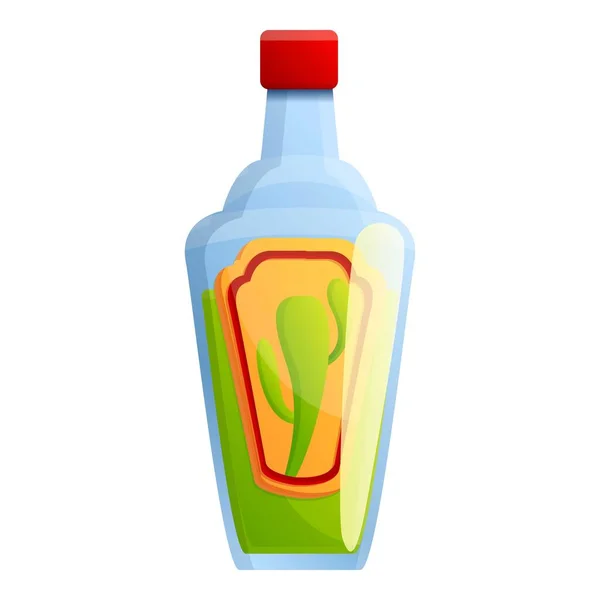Икона бутылки текилы в стиле мультфильма — стоковый вектор