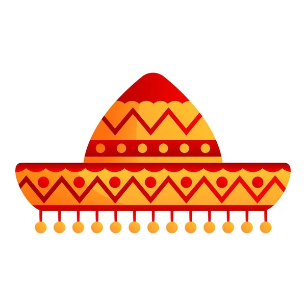 Mexické sombrero ikona, kreslený styl — Stockový vektor