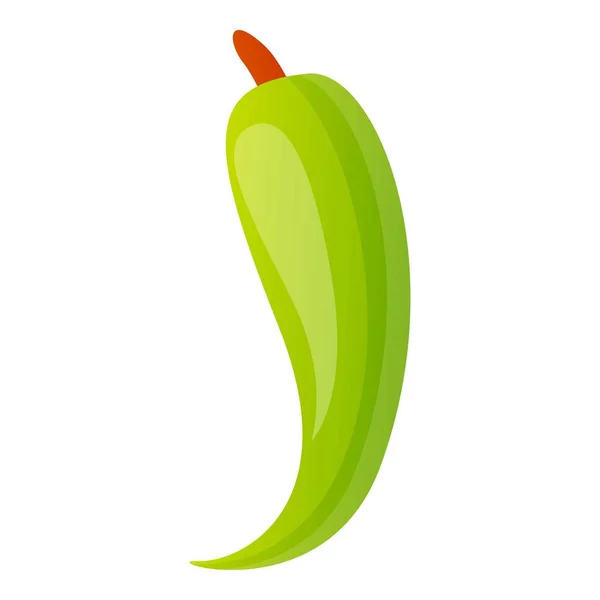 Groene chili peper pictogram, cartoon stijl — Stockvector