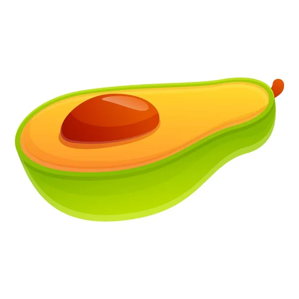 Half avocado icon, cartoon style — Stock Vector