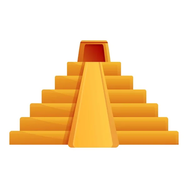 Maya pyramida ikona, kreslený styl — Stockový vektor