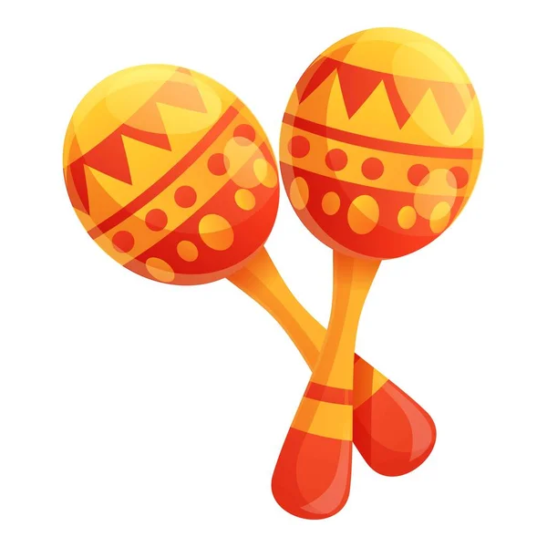 Icono de dos maracas, estilo de dibujos animados — Vector de stock