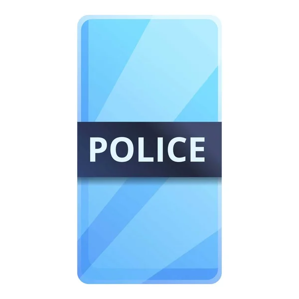 Politie glazen schild pictogram, cartoon stijl — Stockvector