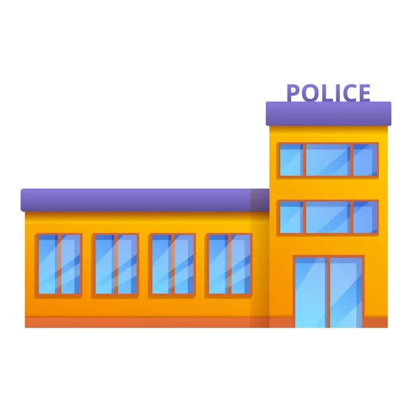 Police station icon, cartoon style — Stock Vector