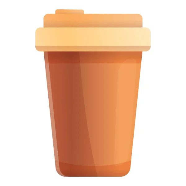 Иконка чашки кофе, стиль мультфильма — стоковый вектор
