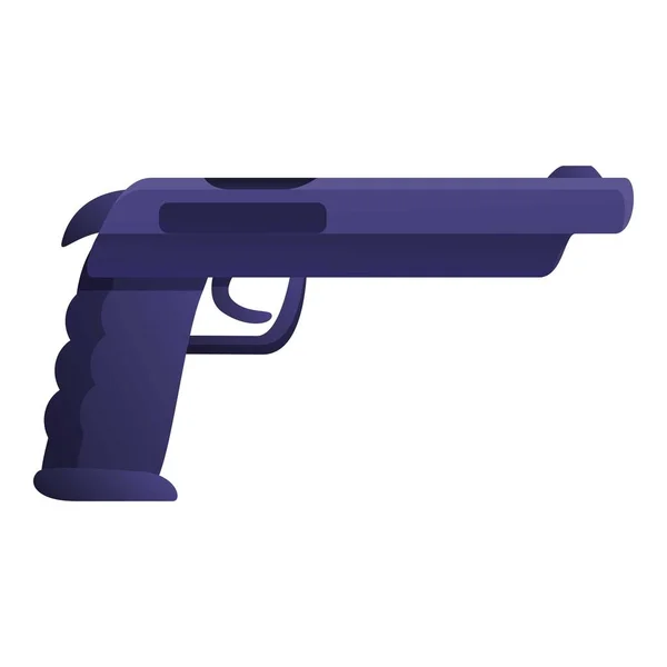 Police pistol icon, cartoon style — Stock Vector