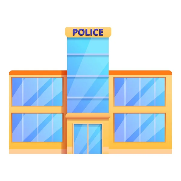 Szklana ikona biura policji, kreskówka — Wektor stockowy
