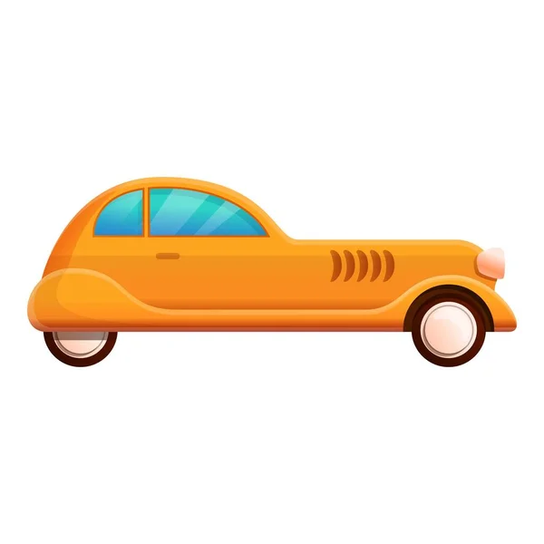 Icône de voiture rétro orange, style dessin animé — Image vectorielle