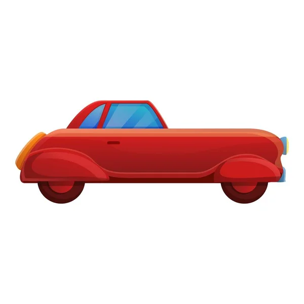 Ícone de carro retro vermelho, estilo dos desenhos animados — Vetor de Stock