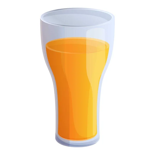 Icône en verre de jus d'orange, style dessin animé — Image vectorielle