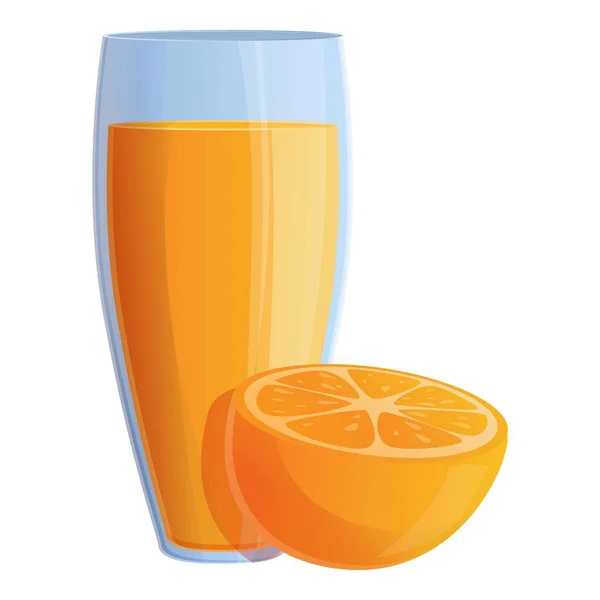 Świeży sok pomarańczowy ikona, styl kreskówki — Wektor stockowy