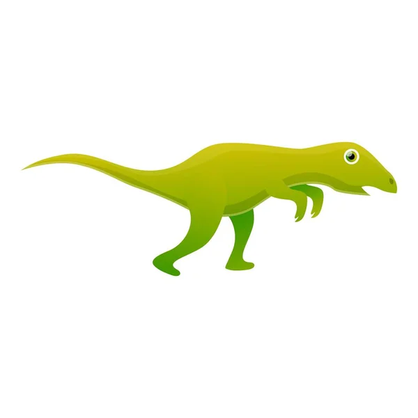 Icono de dinosaurio verde, estilo de dibujos animados — Vector de stock