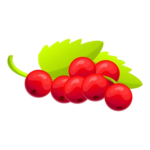 빨간 꼬불꼬불 한 딸기 아이콘, 만화 스타일 — 스톡 벡터