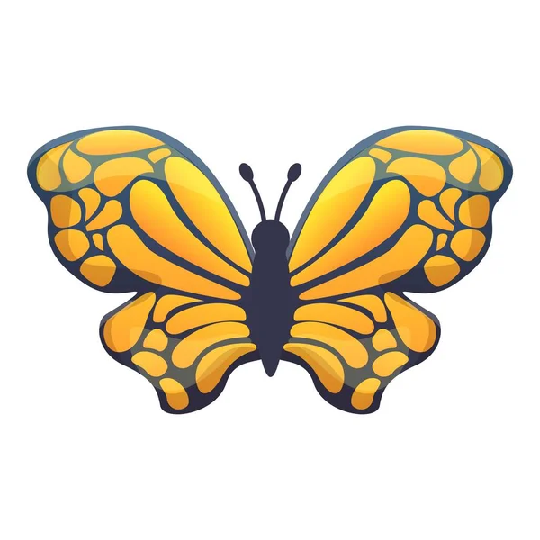 Macro dibujo icono de la mariposa, estilo de dibujos animados — Vector de stock
