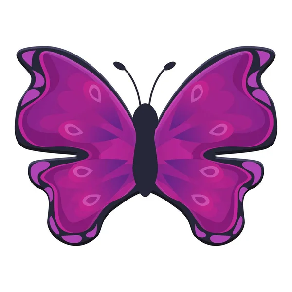 Fleur violette icône papillon, style dessin animé — Image vectorielle