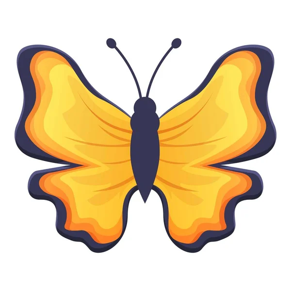 Icono de mariposa de fuego dorado, estilo de dibujos animados — Vector de stock