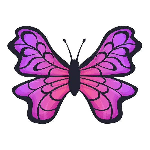 Ornement icône papillon, style dessin animé — Image vectorielle