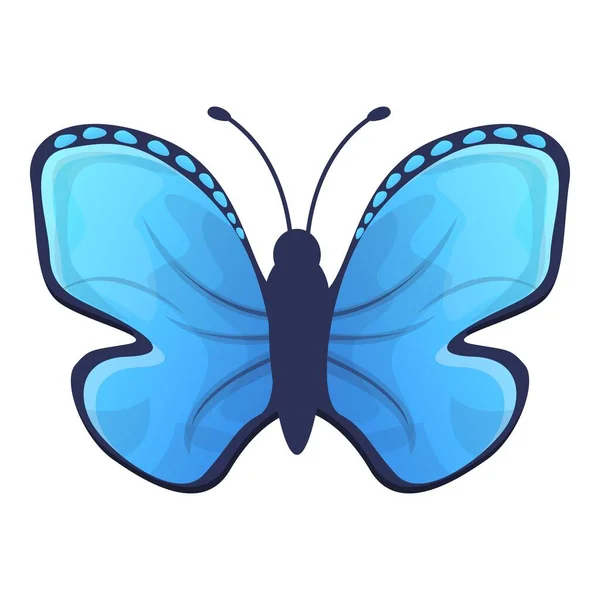 Sky blue butterfly icon, cartoon style — Stock Vector