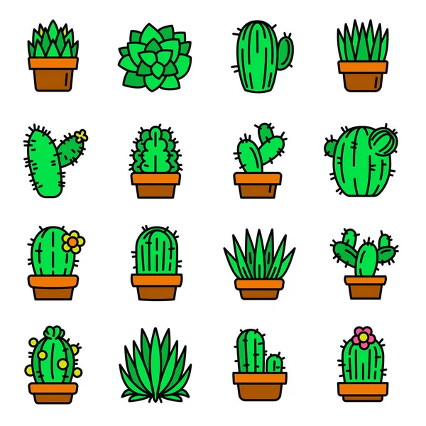 Sappige iconen set, outline stijl — Stockvector