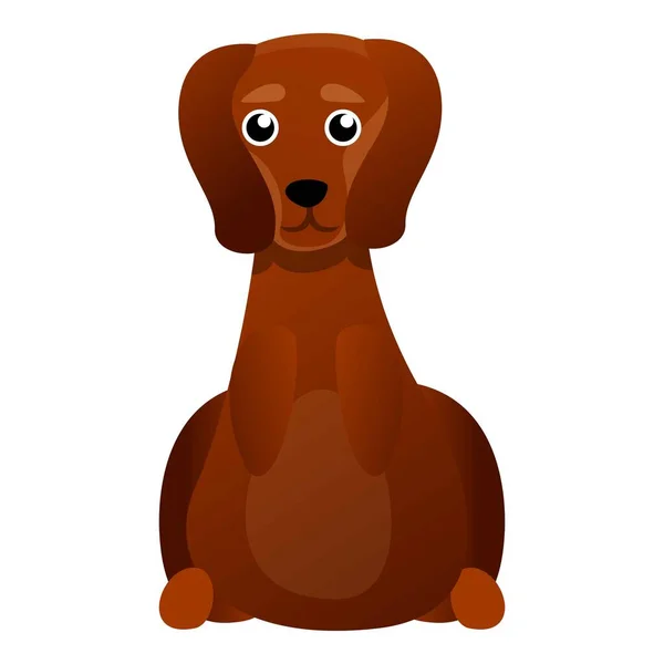 Ícone bonito do dachshund, estilo dos desenhos animados — Vetor de Stock