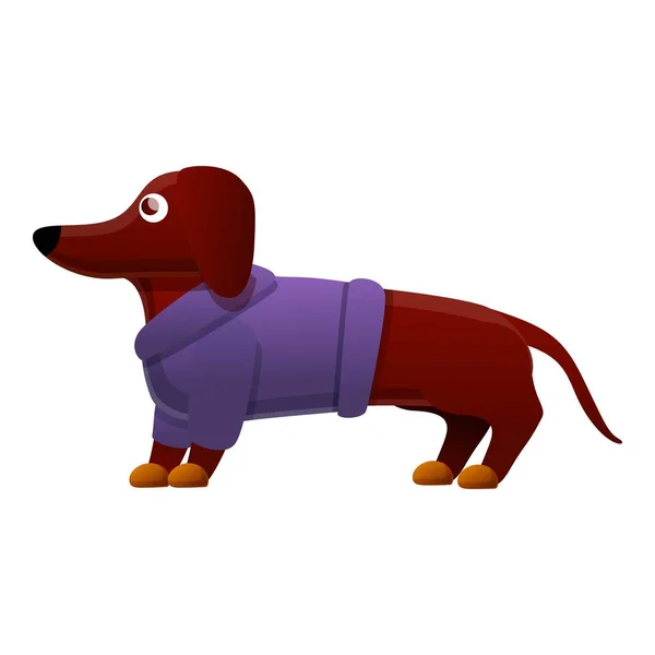 Dachshund clothes icon, cartoon style — Stock Vector