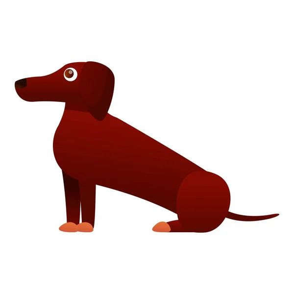 Dachshund doggy 아이콘, 만화 스타일 — 스톡 벡터