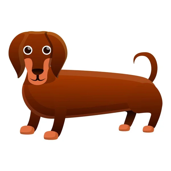 Icône de Dachshund animal de compagnie, style dessin animé — Image vectorielle