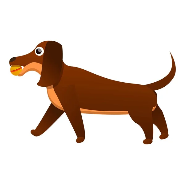 Happy dachshund icon, cartoon style — Stock Vector