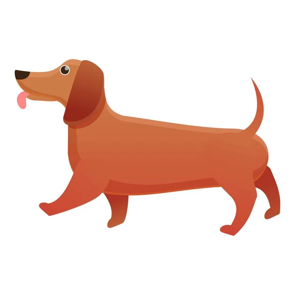Icono de dachshund doméstico, estilo de dibujos animados — Vector de stock
