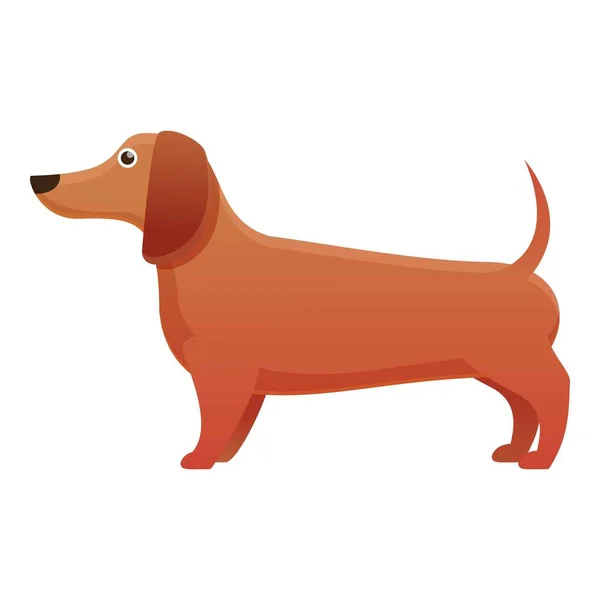 Pedigrí dachshund icono, estilo de dibujos animados — Vector de stock