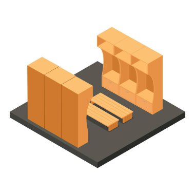 Dressing sport room icon, isometric style vector Dressing sport room icon, isometric style vector