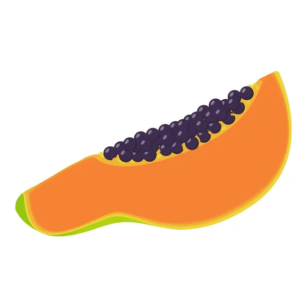 Icono de papaya rebanada, estilo isométrico — Vector de stock