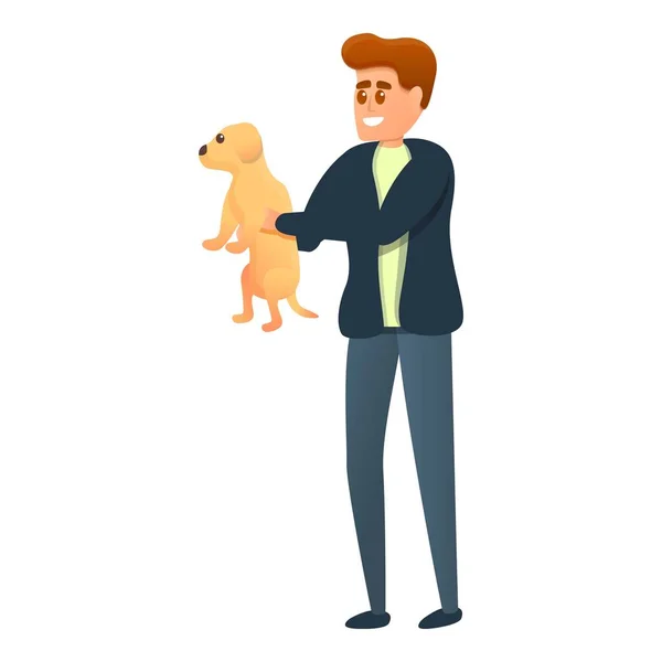 Perro icono veterinario, estilo de dibujos animados — Vector de stock