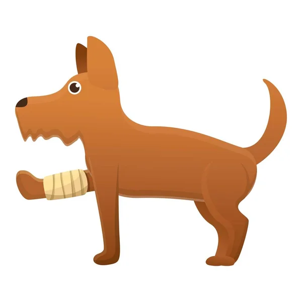 Икона сломанной ноги собаки, мультяшный стиль — стоковый вектор