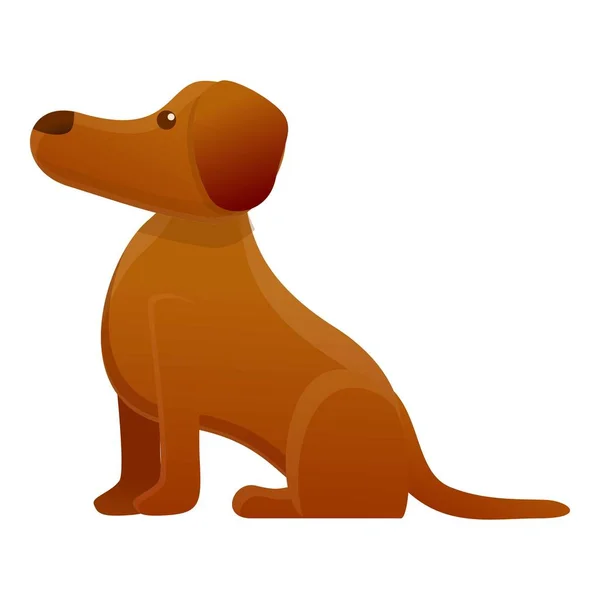 Lindo perro enfermo icono, estilo de dibujos animados — Vector de stock