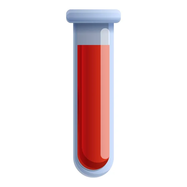 Blood test tube icon, cartoon style — Stock Vector